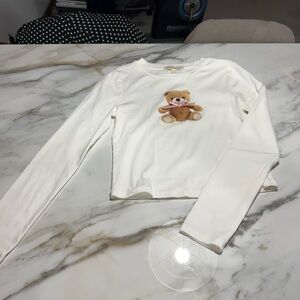 Madden Girl White Teddy Bear Kids Shirt